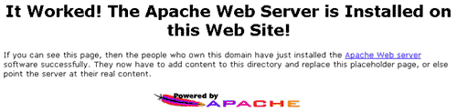 Apache Standardseite - IT WORKED!